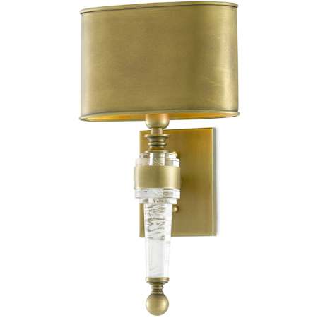 Currey and Company Lindau 15" Tall Wall Sconce with Metal Shade Antique Brass