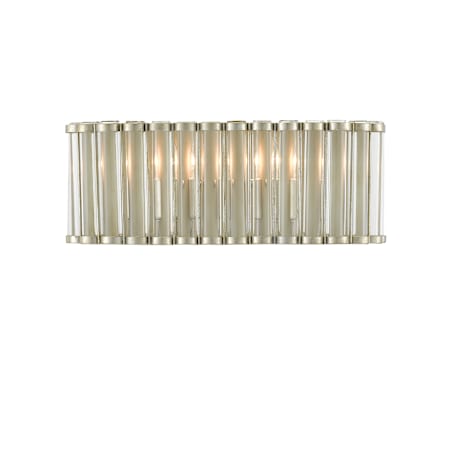 Currey and Company Warwick 2 Light 7" Tall LED Wall Sconce Clear / Contemporary Silver Leaf