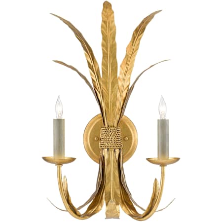 Currey and Company Bette Two Light Wall Sconce Grecian Gold Leaf