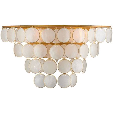 Currey and Company Bon Vivant 3 Light 11" Tall Wall Sconce with Hanging Capiz Shells Natural / Contemporary Gold