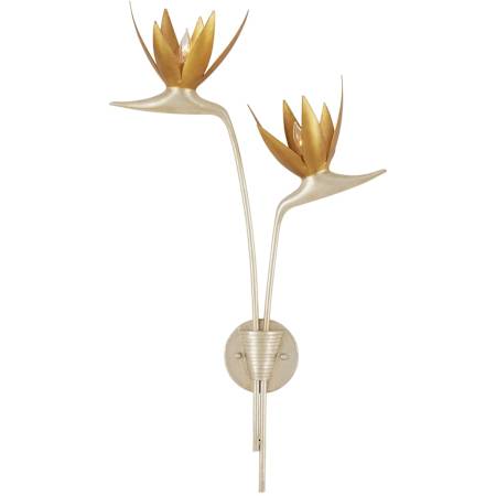 Currey and Company Paradiso 2 Light 29" Tall Wall Sconce Contemporary Silver Leaf / Contemporary Gold Leaf