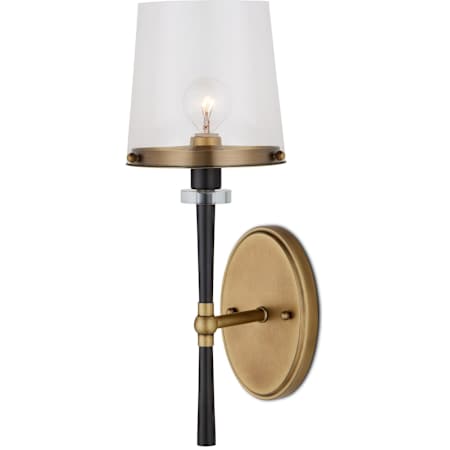 Currey and Company Lyndall 17" Tall Wall Sconce with Clear Glass Shade Antique Brass / Oil Rubbed Bronze / Clear
