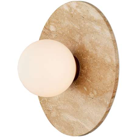 Currey and Company Apricity 14" Tall Wall Sconce with Frosted Glass Shade Beige / Antique Brass / Frosted White