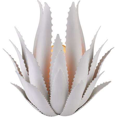 Currey and Company Agave 16" Tall Wall Sconce Gesso White