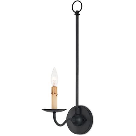 Currey and Company Saxon 23" Tall Black Wall Sconce Zanzibar Black