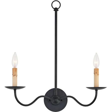 Currey and Company Saxon 2 Light 23" Tall Black Wall Sconce Zanzibar Black