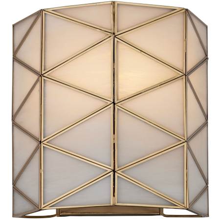 Currey and Company Polyhedron 12" Tall Wall Sconce White / Antique Brass