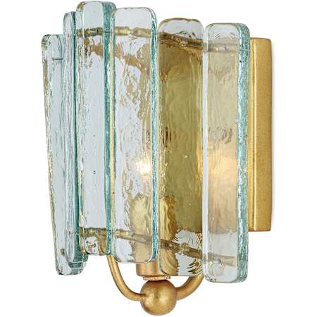 Currey and Company Duvernell 8" Tall Wall Sconce Contemporary Gold Leaf / Clear