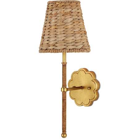 Currey and Company Savoie 19" Tall Wall Sconce Contemporary Gold Leaf / Natural