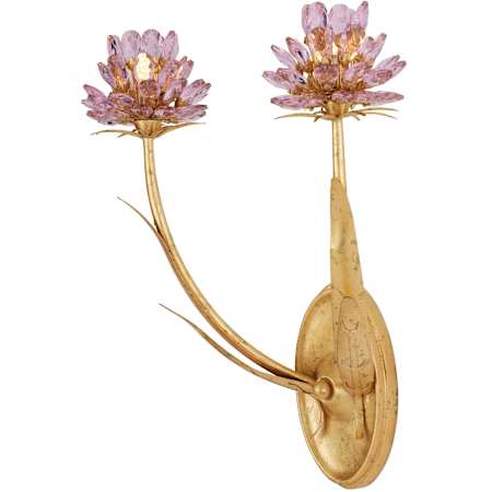 Currey and Company Marilee 2 Light 20" Tall LED Wall Sconce Pink / Dutch Gold Leaf