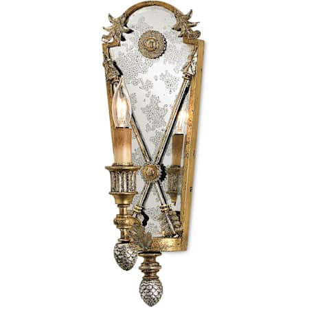 Currey and Company Napoli Gold 1-Light Plug-In Wall Sconce Gold Leaf/Majestic Silver Leaf