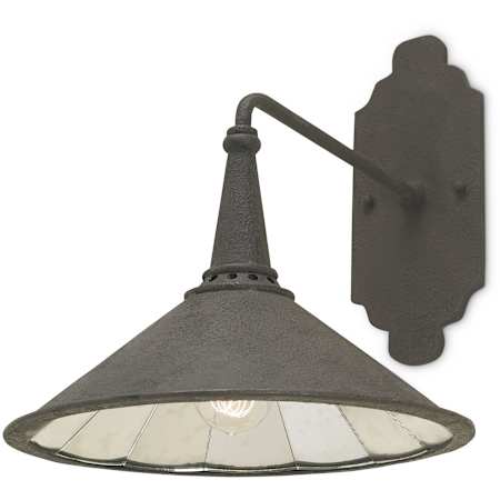 Currey and Company Manuscript 17" Tall Wall Sconce Mole Black / Antique Mirror