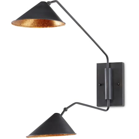 Currey and Company Serpa 2 Light Double Wall Sconce French Black