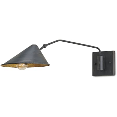 Currey and Company Serpa 1 Light Wall Sconce French Black / Gold Leaf