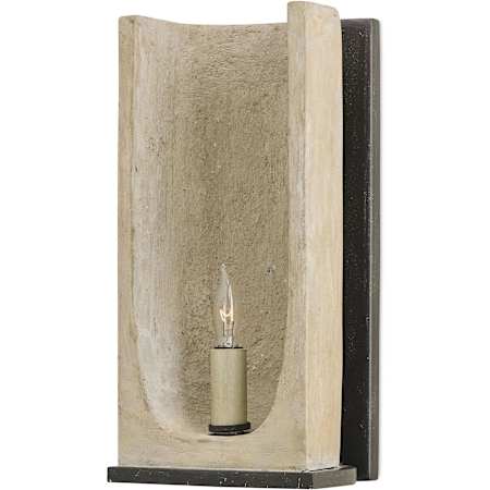 Currey and Company Rowland 6" Wide Wall Sconce Aged Steel / Portland