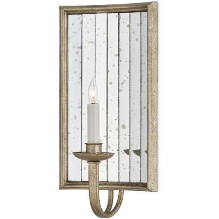 Currey and Company 16" Tall Wall Sconce Harlow Silver Leaf