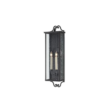 Currey and Company Giatti 2 Light 31" Tall LED Outdoor Wall Sconce Midnight / Clear Seeded