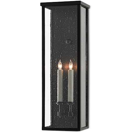 Currey and Company Tanzy 2 Light 24" Tall Outdoor Wall Sconce with Glass Shade Midnight