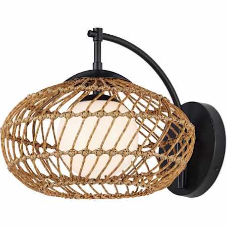 Currey and Company Carriage 12" Tall Wall Sconce Natural / Black / Frosted White