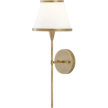 Currey and Company Brimsley Brass Wall Sconce Antique Brass / Opaque Glass
