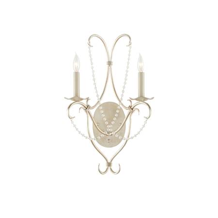 Currey and Company Crystal Lights 17" Tall LED Wall Sconce Silver Leaf / Crystal