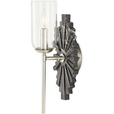 Currey and Company Benthos 16" Tall Wall Sconce Black / Nickel / Clear