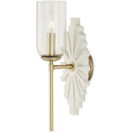 Currey and Company Benthos 16" Tall Wall Sconce White / Brass / Clear