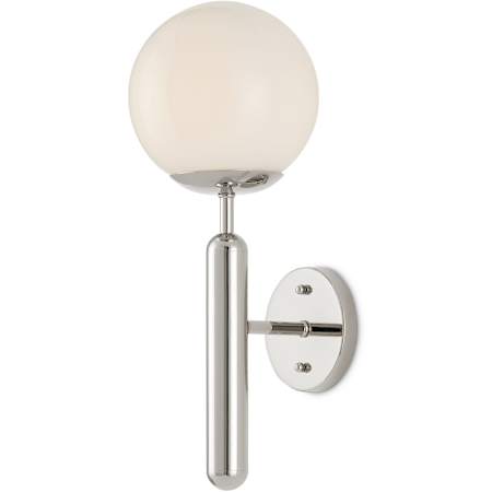 Currey and Company Barbican 17" Tall Wall Sconce Polished Nickel / White