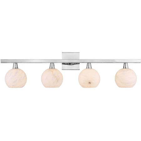 Currey and Company Bombelles 4 Light 38" Wide Polished Nickel Vanity Light with Natural Alabaster Shades Polished Nickel / Natural
