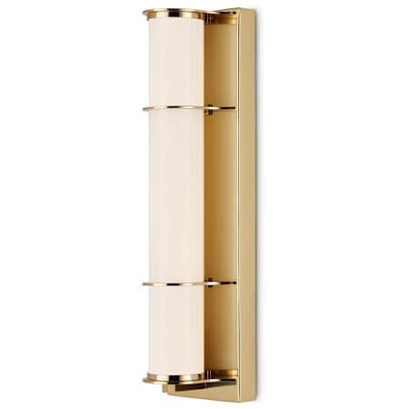 Currey and Company Blaine 18" Tall Wall Sconce Polished Brass / White