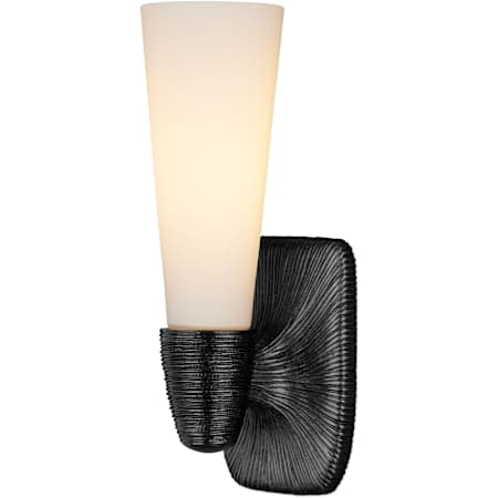 Currey and Company Bonaz 14" Tall Wall Sconce Opaque White / Oil Rubbed Bronze