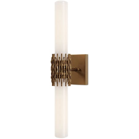Currey and Company Brietta 2 Light 23" Tall Wall Sconce Opaque White / Antique Brass