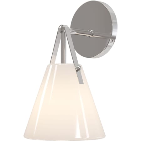 Currey and Company Bronwen 12" Tall Wall Sconce Opaque White / Polished Nickel
