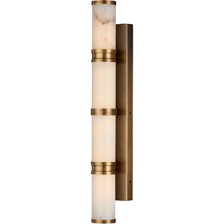 Currey and Company Brenham 5" Tall LED Wall Sconce Natural / Vintage Brass