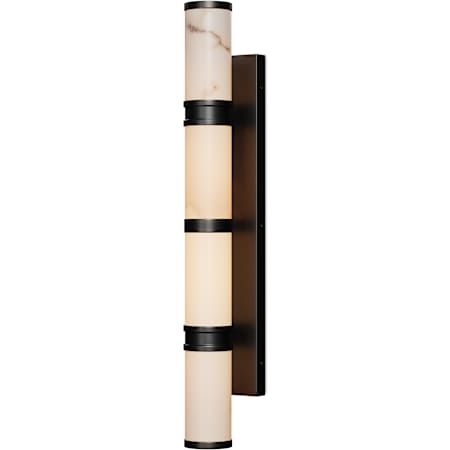 Currey and Company Brenham 5" Tall LED Wall Sconce Natural / Oil Rubbed Bronze