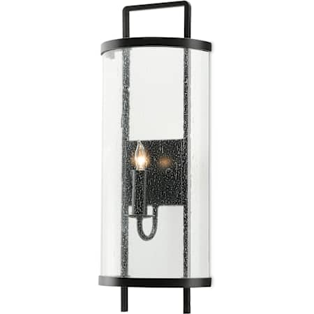 Currey and Company Breakspear 21" Tall Wall Sconce with Glass Shade Antique Black