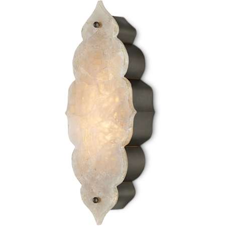 Currey and Company Andalusia 14" Tall LED Wall Sconce Hiroshi Gray / Sugar White / Natural Stone