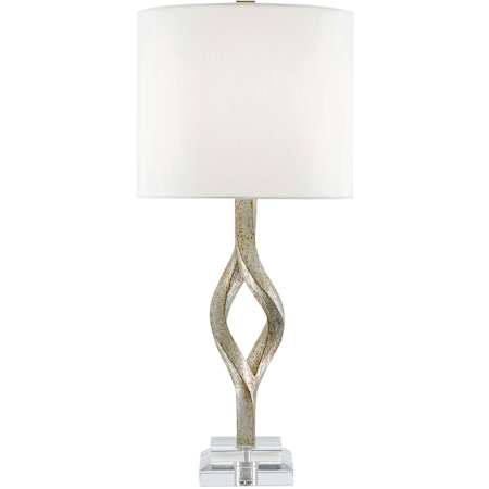 Currey and Company Elyx 32" Tall Buffet Table Lamp Chinois Silver Leaf / Clear