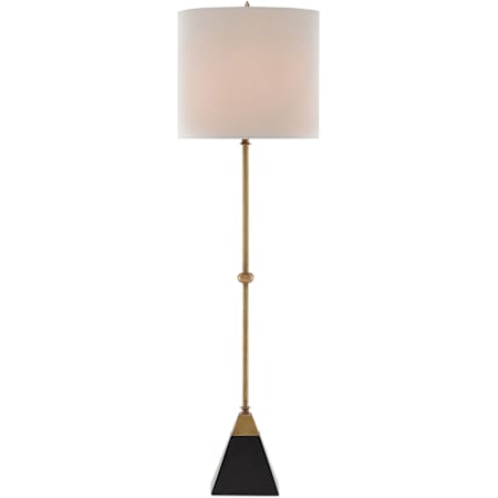 Currey and Company Recluse 36" Tall Buffet Table Lamp Vintage Brass / Black