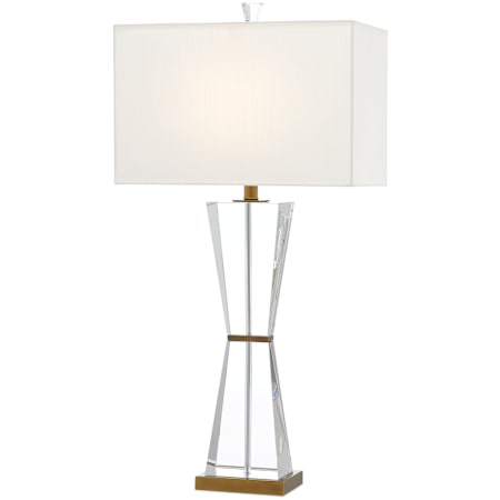 Currey and Company Laelia 34" Tall Buffet Table Lamp with Shantung Shade Clear / Antique Brass