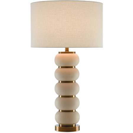 Currey and Company Luko 33" Tall Buffet Table Lamp White Mud / Antique Brass