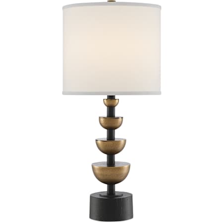 Currey and Company Chastain 29" Tall Buffet Table Lamp Antique Brass / Black