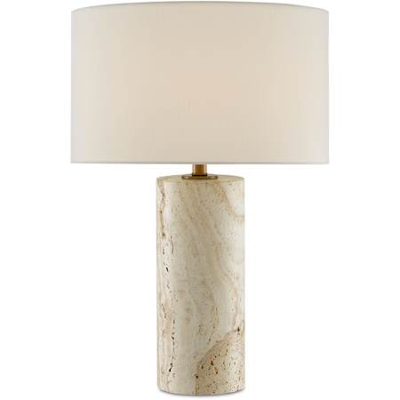 Currey and Company Vespera 26" Tall Table Lamp with Fabric Shade Antique Brass