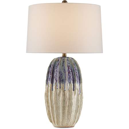 Currey and Company Montmartre 29" Tall Table Lamp with Fabric Shade Milk / Purple