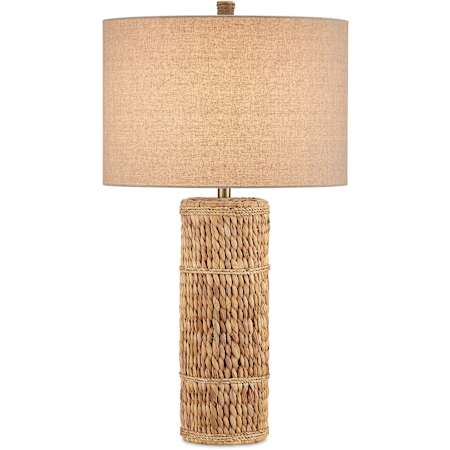 Currey and Company Azores 33" Tall Accent Table Lamp Natural Water Hyacinth