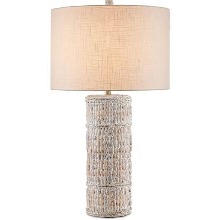 Currey and Company Azores 33" Tall Accent Table Lamp Whitewashed Water Hyacinth