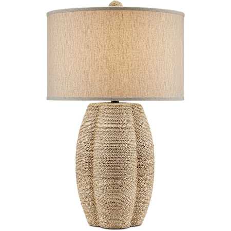Currey and Company Karnak 31" Tall Accent Table Lamp Natural Abaca Rope / Satin Black
