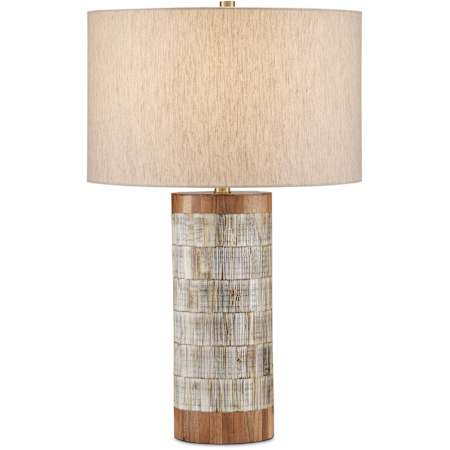 Currey and Company Hyson 27" Tall Buffet Table Lamp Natural / Brass