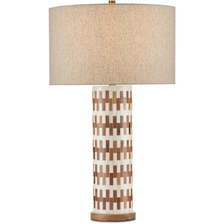 Currey and Company Tia 31" Tall Buffet Table Lamp White / Natural / Antique Brass