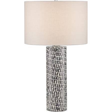 Currey and Company 28" Tall Buffet Table Lamp Gray / White / Polished Nickel